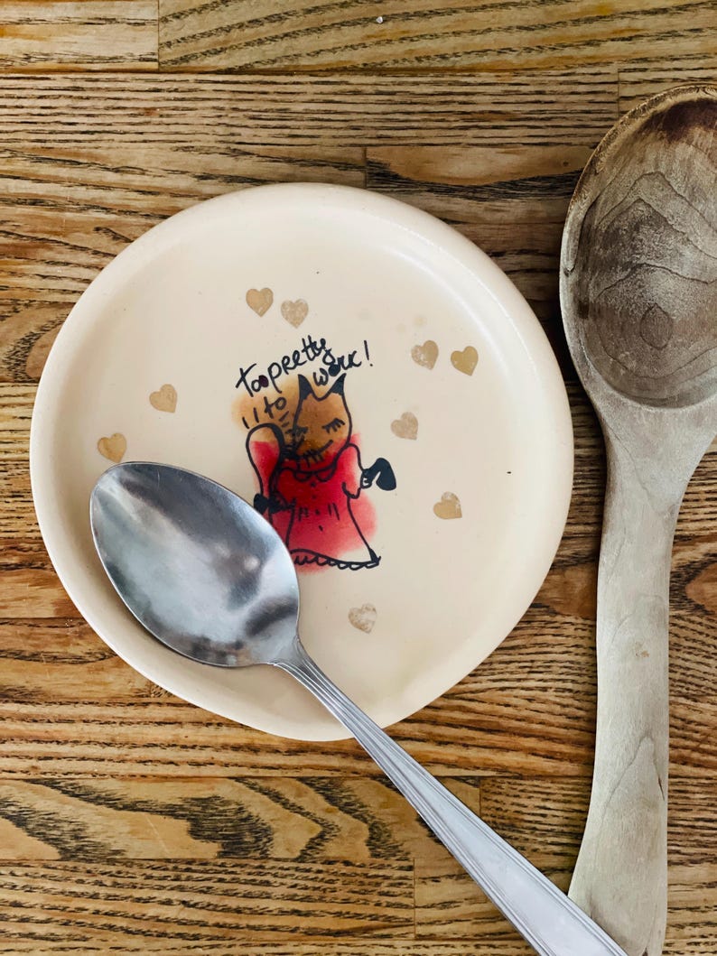 Fox, gift for sister, college Spoon Rest, Spoon Holder, spoon plate, soap holder, funny