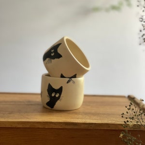 Ritual, ceremony, cocoa, Espresso tumbler, black cats, set of two