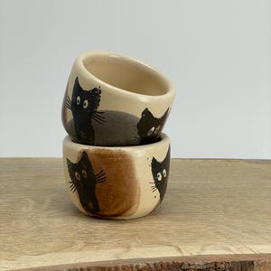 Cocoa ceremony mugs, cacao cups, Espresso cup, tumbler, cats, set of two