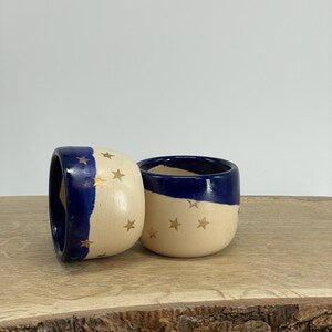 Cocoa ceremony, Espresso cup, mini cup,set of two, starry night