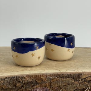 Cocoa ceremony, Espresso cup, mini cup,set of two, starry night