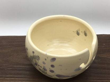 Ceramic Yarn Bowl, Knitting Bowl or Crochet Bowl, gift for knitters, white, simple