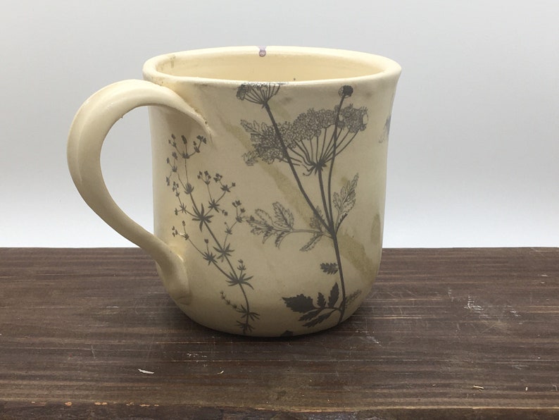 Ceramic mug, handmade ceramic mug, pottery mug, handpainted mug, flower mug