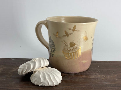 Cupcake Lover Christmas Personalized Mug, cup cake present, Baking Lover Gift, Cupcake Christmas, Cake Lover, pottery Coffee Mug
