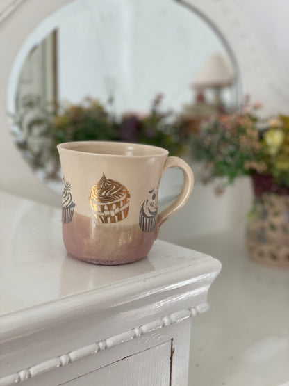 Cupcake Lover Christmas Personalized Mug, cup cake present, Baking Lover Gift, Cupcake Christmas, Cake Lover, pottery Coffee Mug