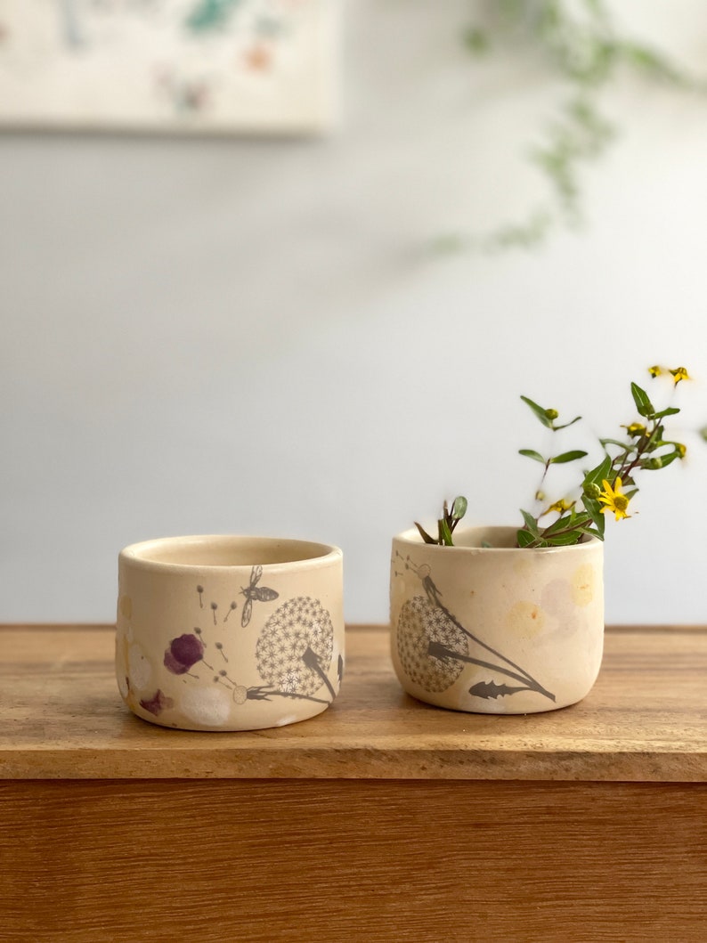 Espresso/coffee tumbler, Espresso cup, Espresso tumbler, dandelion, set of two