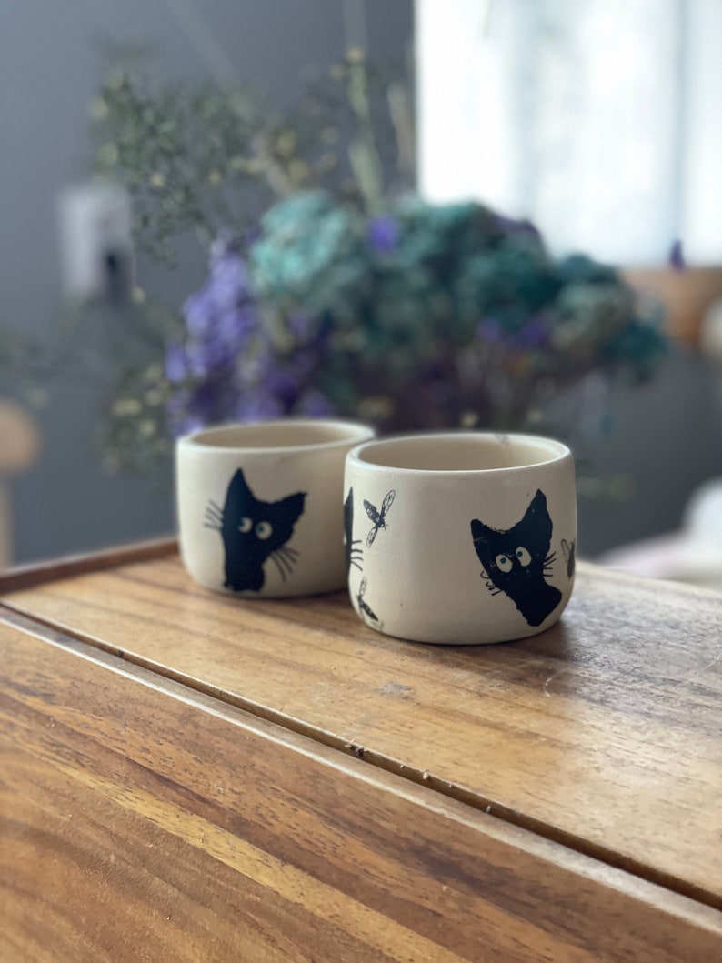 Ritual, ceremony, cocoa, Espresso tumbler, black cats, set of two