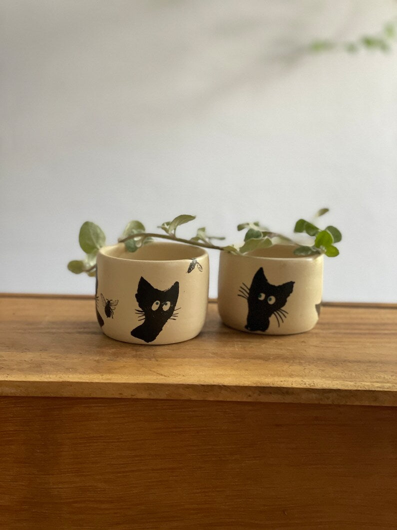 Ritual, ceremony, cocoa, Espresso tumbler, black cats, set of two