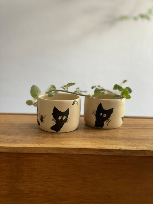 Ritual, ceremony, cocoa, Espresso tumbler, black cats, set of two