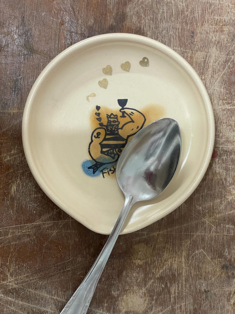 Wine, fish, Spoon Rest, Spoon Holder, spoon plate, soap holder, funny, fisherman