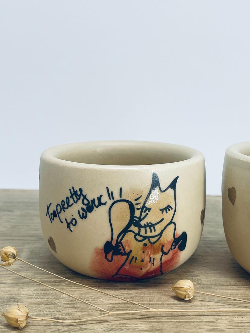 Ceremonial cocoa mugs, Funny Espresso tumbler, gift for sister, bestie, fox