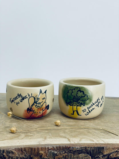 Ceremonial cocoa mug, beauty, fitness, sports, broccoli, fox