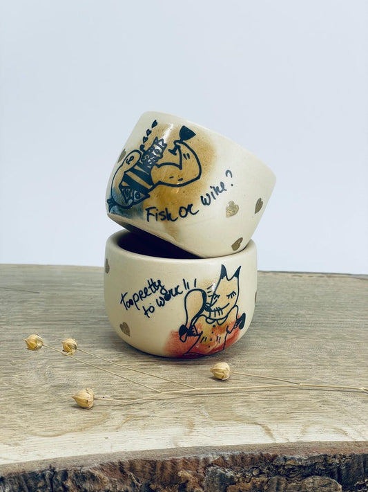 Ceremonial cocoa mugs, Funny tumbler, wine, lovers, fisherman, fox