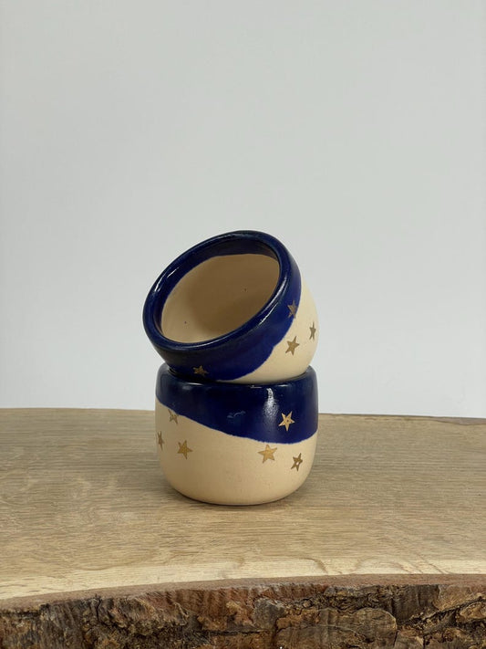 Cocoa ceremony, Espresso cup, mini cup,set of two, starry night