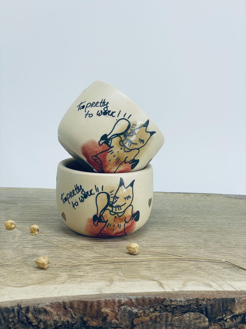 Ceremonial cocoa mugs, Funny Espresso tumbler, gift for sister, bestie, fox