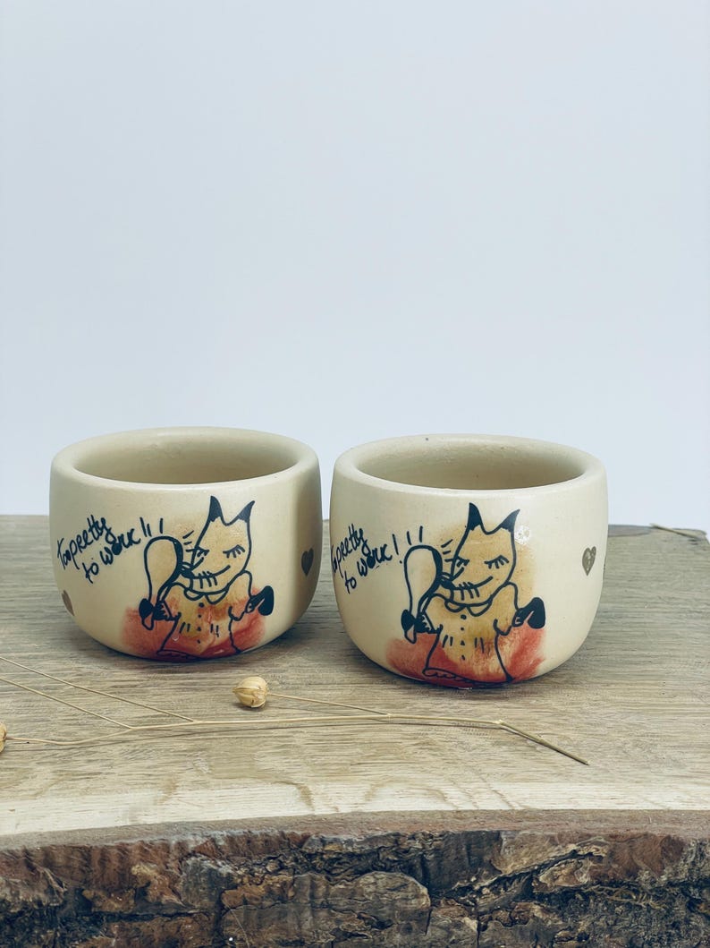 Ceremonial cocoa mugs, Funny Espresso tumbler, gift for sister, bestie, fox