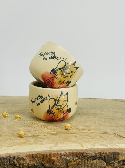 Ceremonial cocoa mugs, Funny Espresso tumbler, gift for sister, bestie, fox