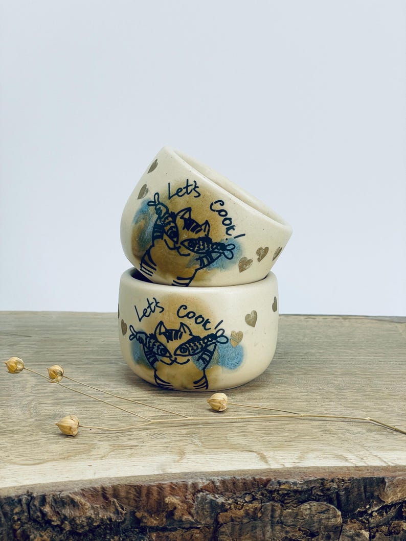 Ceremonial cocoa mugs, cat lovers, chef, cook, cooking, fish