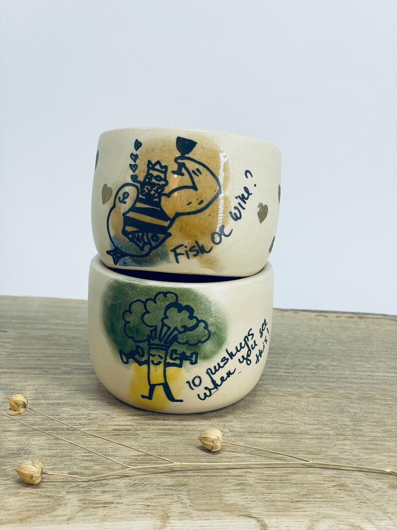 Ceremonial cocoa tumbler, gym, fitness, sports, broccoli, wine lovers