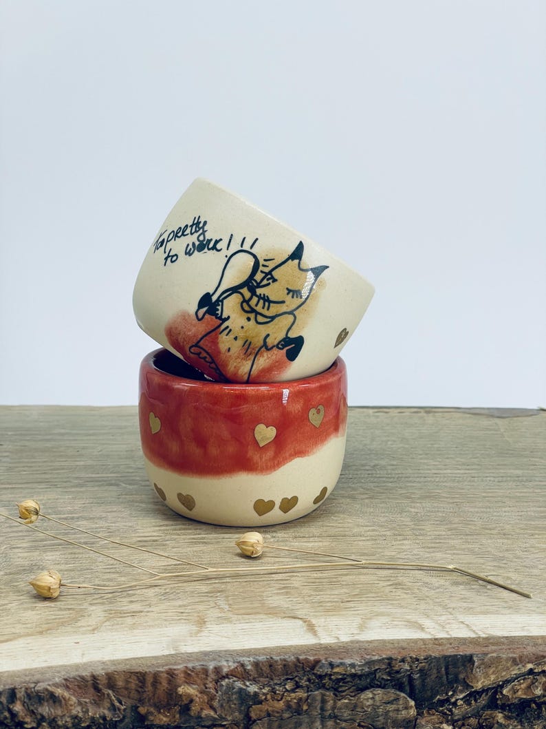 Espresso mugs, funny gift for sister, bestie, fox, golden heart