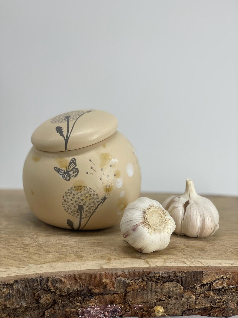 Garlic pot, salt pot, pottery, sugar pot, keeper