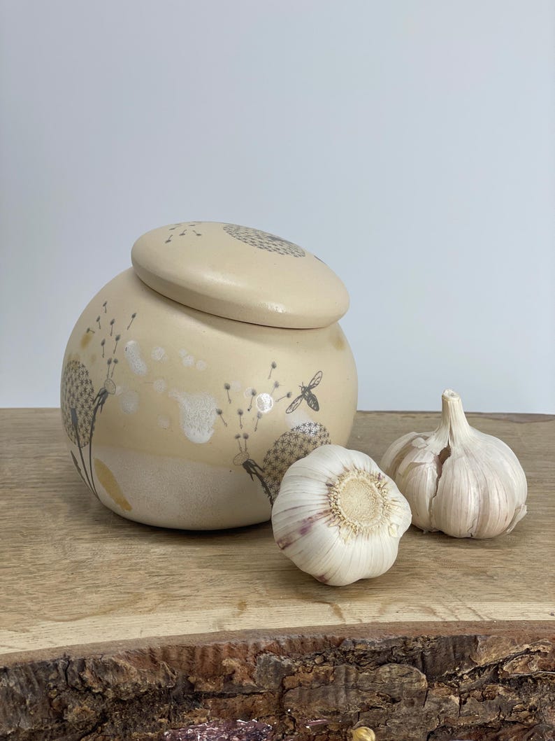Garlic pot, salt pot, pottery, sugar pot, keeper
