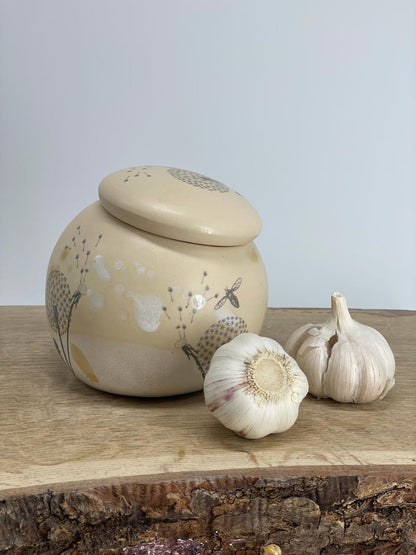 Garlic pot, salt pot, pottery, sugar pot, keeper