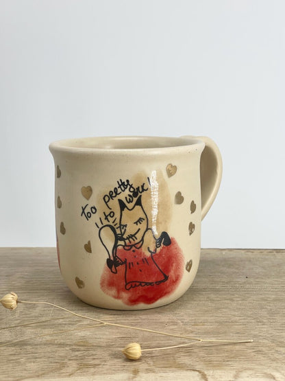 Fox pottery mug, funny pottery mug, gift for hostess, fox lover
