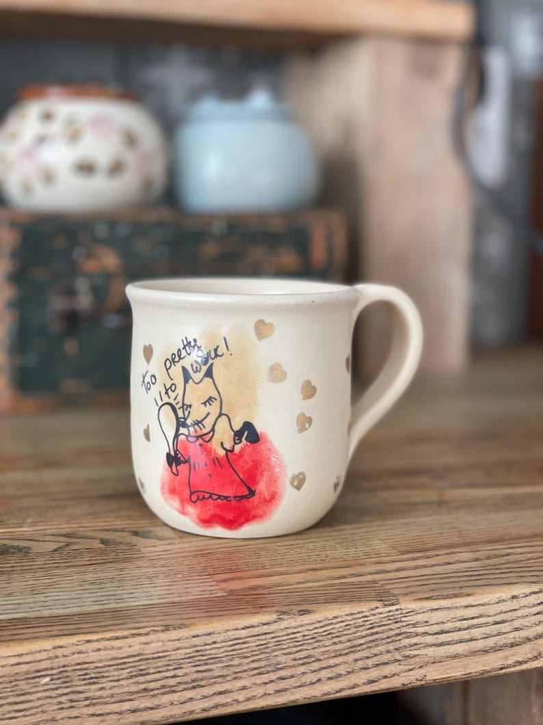 Fox pottery mug, funny pottery mug, gift for hostess, fox lover