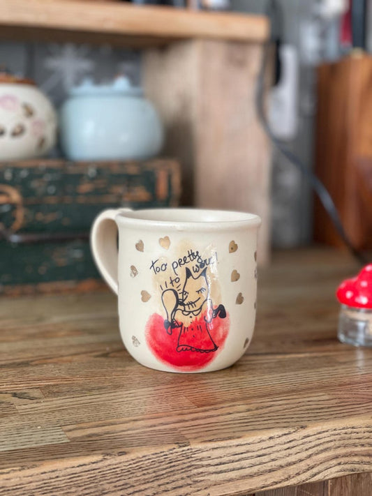Fox pottery mug, funny pottery mug, gift for hostess, fox lover
