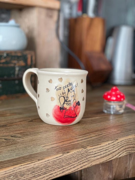 Fox pottery mug, funny pottery mug, gift for hostess, fox lover