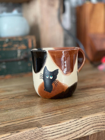 Cat Handmade pottery mug, ceramic mug, Cat mug, funny mug