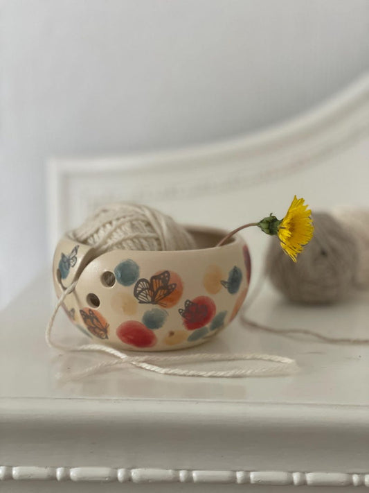 Colourful Knitting Bowl, butterfly Yarn Bowl, Yarn bowl, funny yarn bowl, knitting lovers