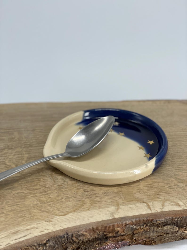 Spoon Rest, Spoon Holder, spoon plate, soap holder, stars, golden, sky