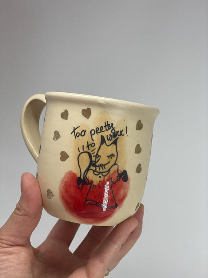 Fox pottery mug, funny pottery mug, gift for hostess, fox lover