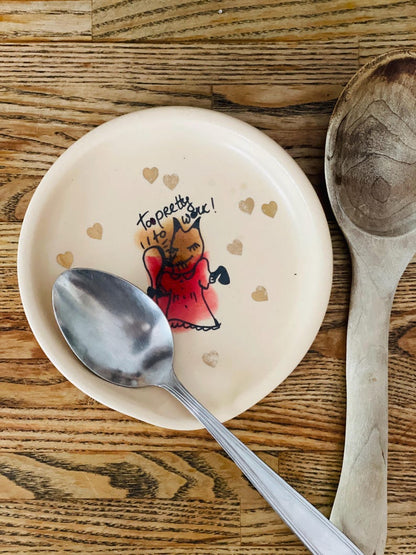 Fox, gift for sister, college Spoon Rest, Spoon Holder, spoon plate, soap holder, funny