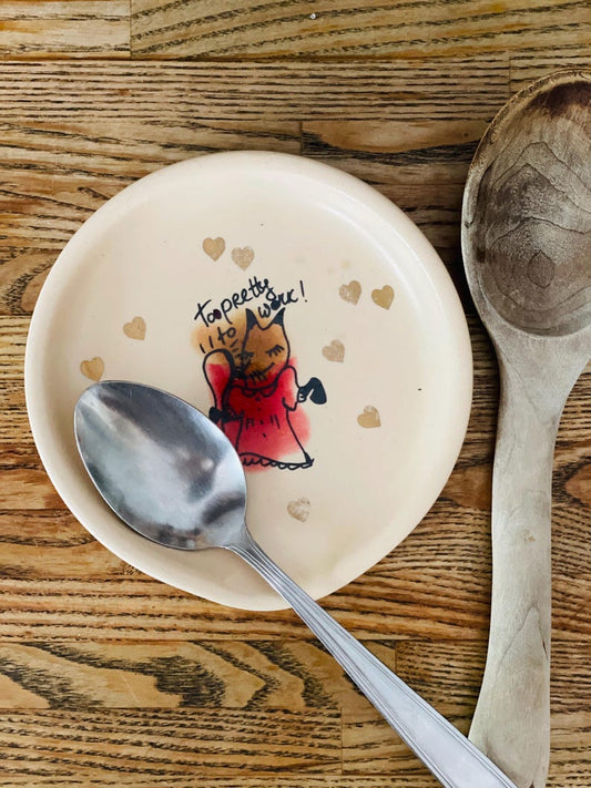 Fox, gift for sister, college Spoon Rest, Spoon Holder, spoon plate, soap holder, funny