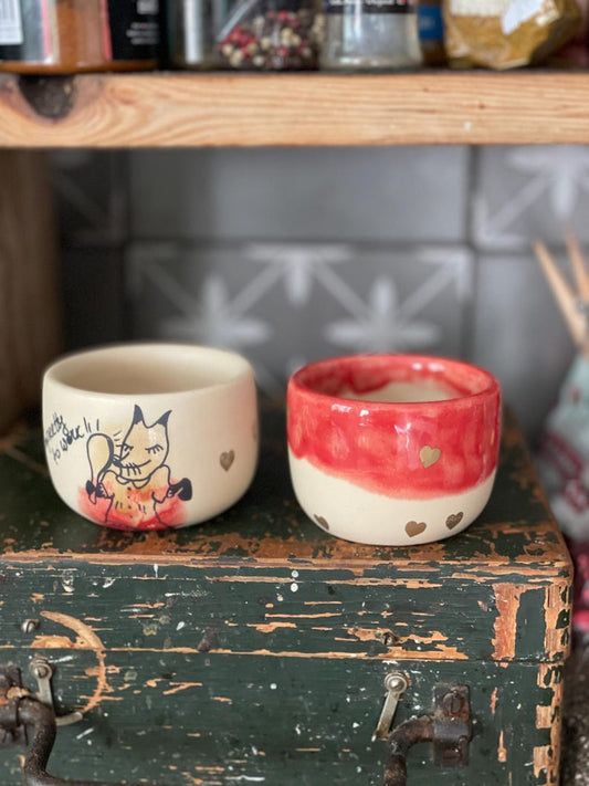Espresso mugs, funny gift for sister, bestie, fox, golden heart