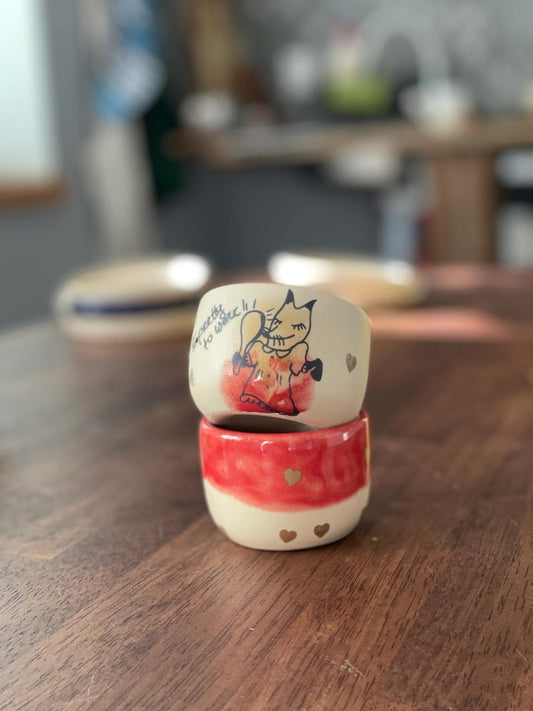 Espresso mugs, funny gift for sister, bestie, fox, golden heart