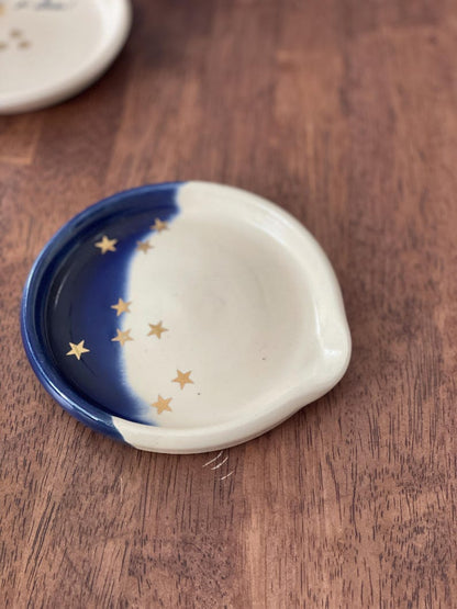 Spoon Rest, Spoon Holder, spoon plate, soap holder, stars, golden, sky