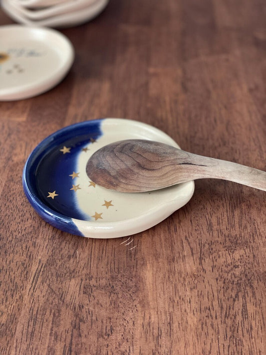 Spoon Rest, Spoon Holder, spoon plate, soap holder, stars, golden, sky
