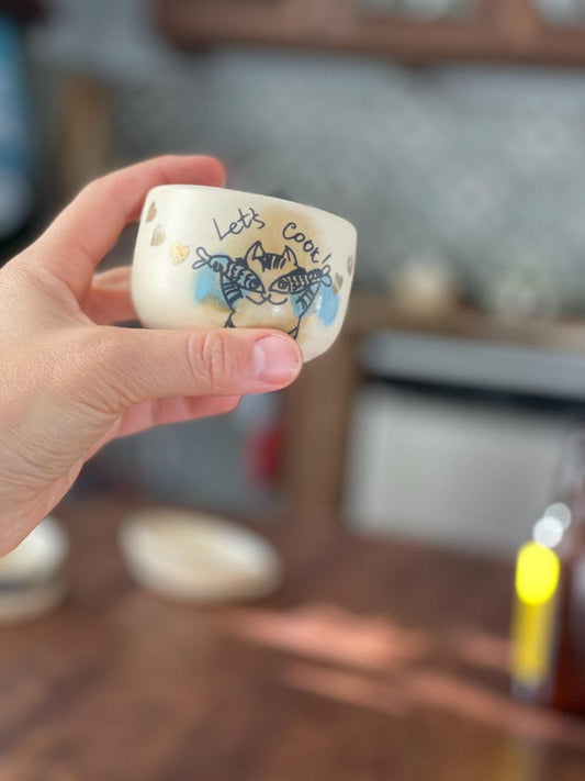 Ceremonial cocoa mugs, cat lovers, chef, cook, cooking, fish