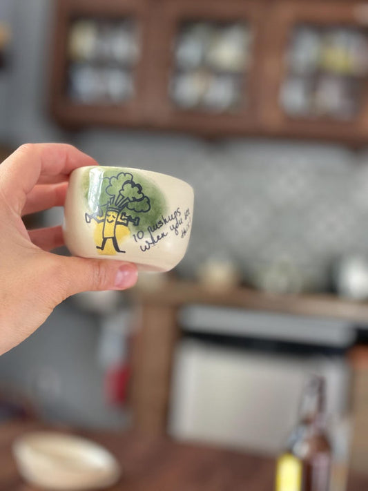 Ceremonial mugs, Espresso tumbler, gym, fitness, sports, broccoli