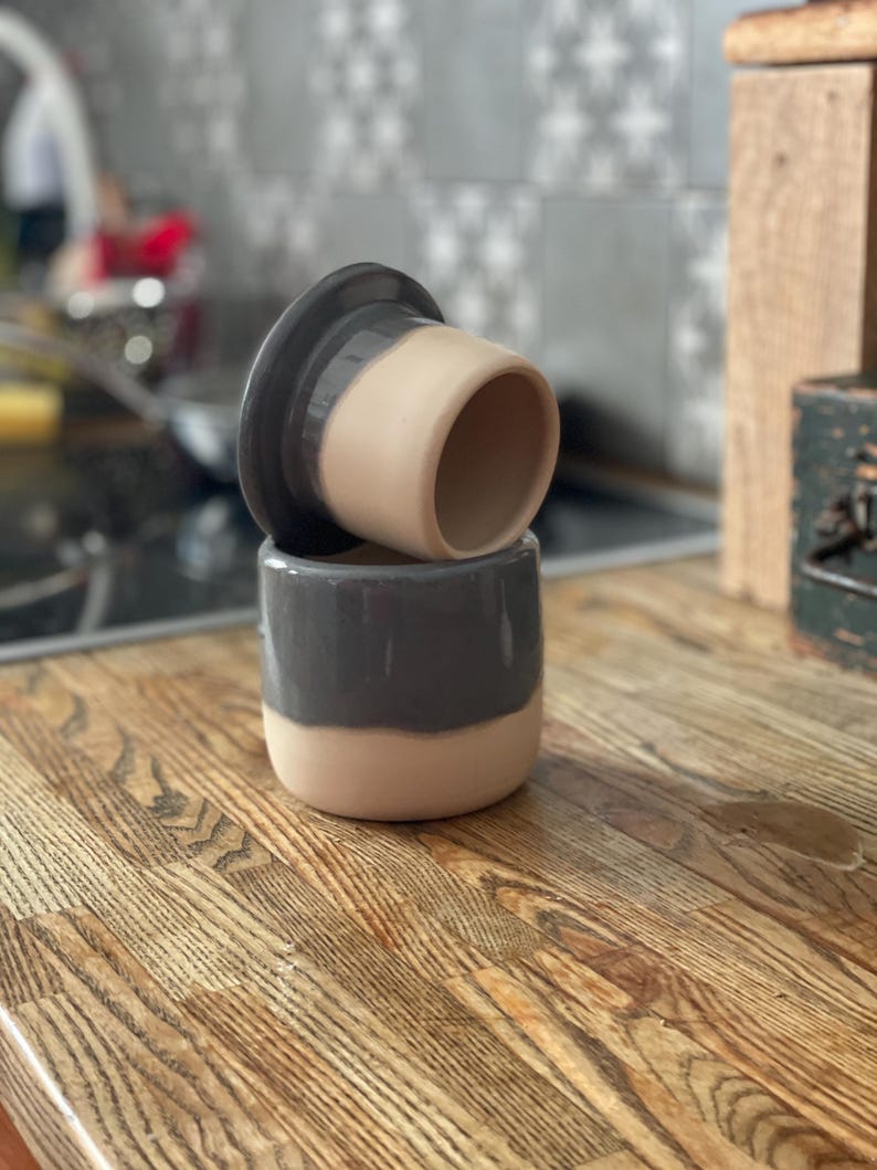 French butter crock, gray butter keeper, french butter dish