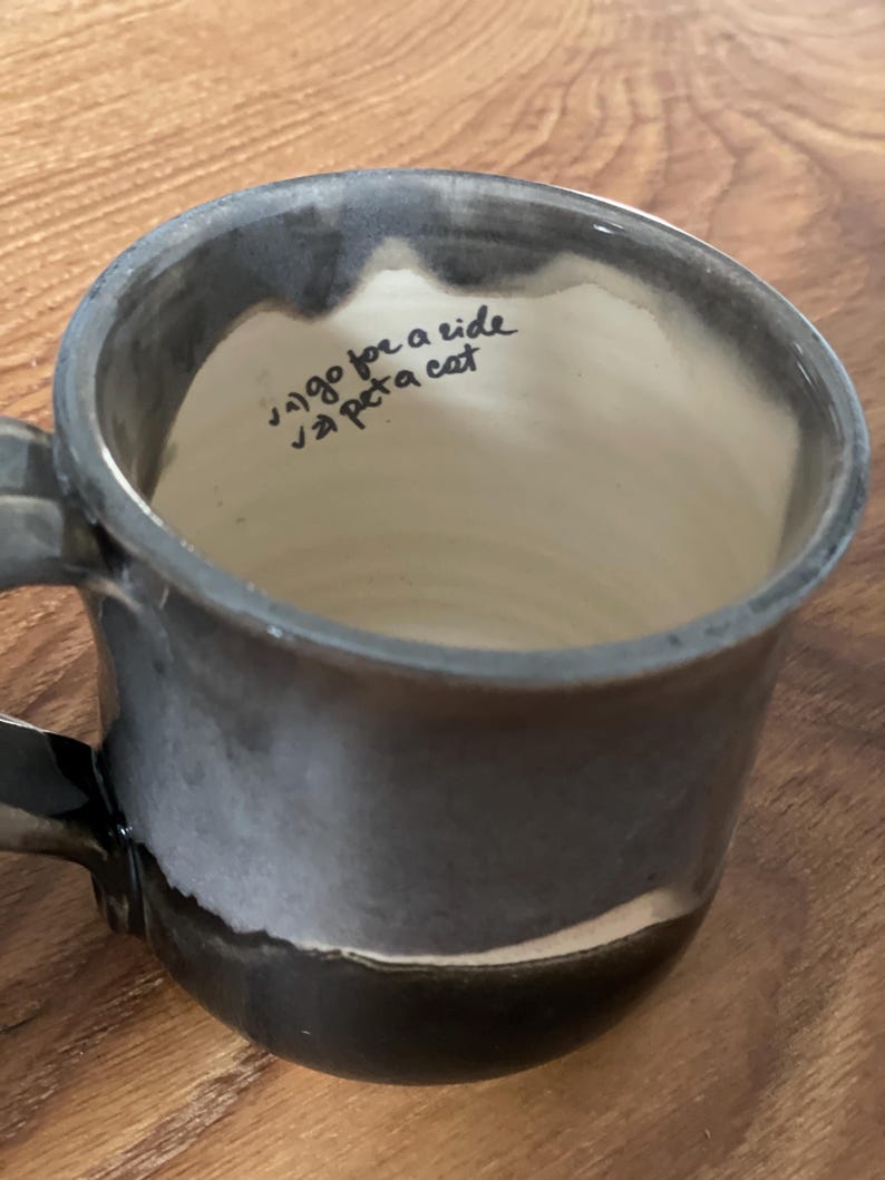 Cat mug, bicycle mug, cycling cat, bike fun, funny mug, cat lovers, gray black cup